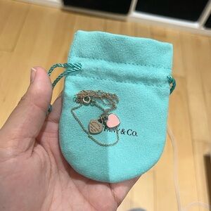 Tiffany & co. Pink Heart Tag Pendant Necklace